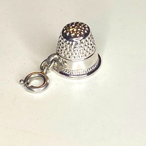 Vintage Monet silver thimble charm
